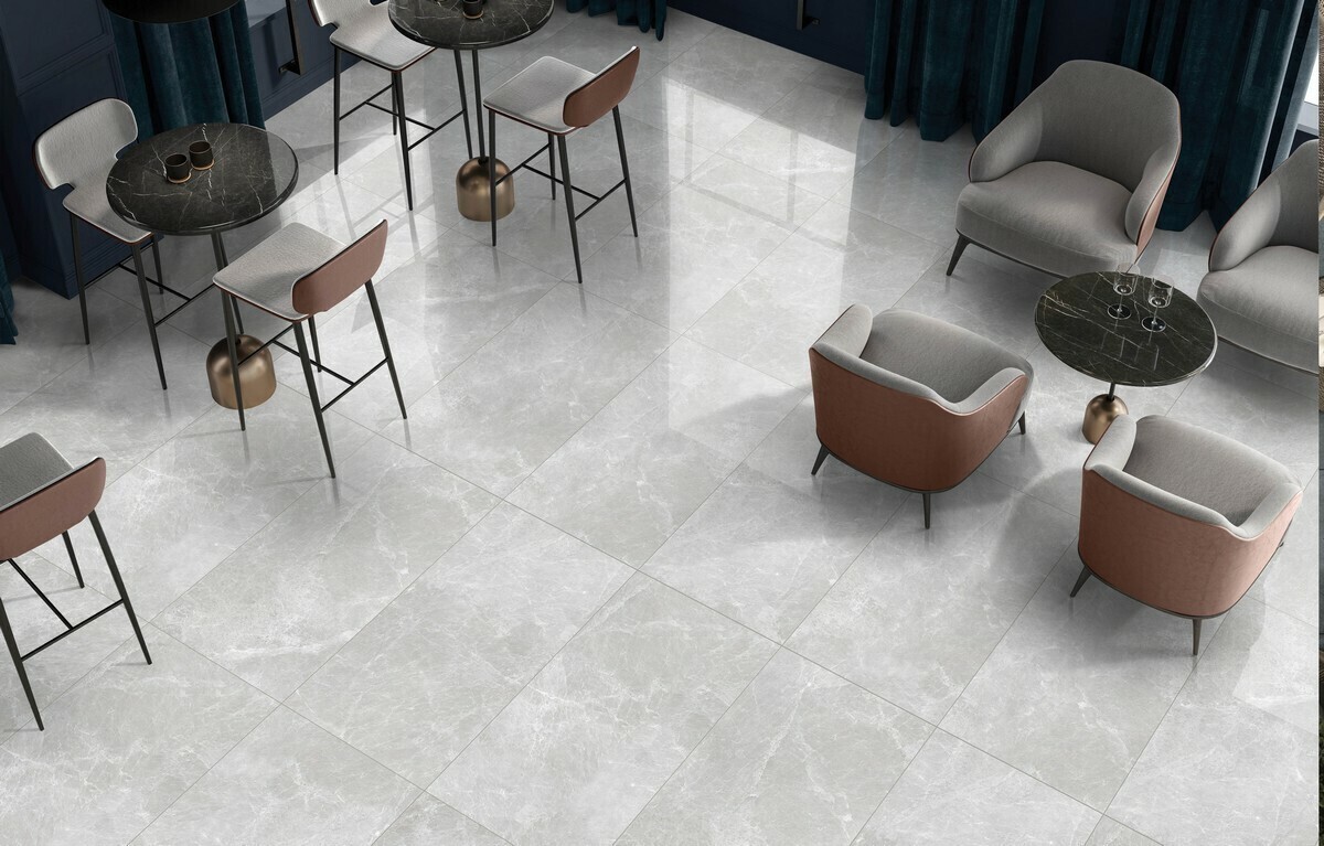 69 tiles. Керамогранит ennface Accent. Verona Sky Glossy 60x120. Керамогранит 1200х600. Серая плитка.