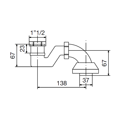 Слив-перелив для ванны Vicario 1200/L BR бронза