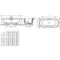 Ванна чугунная Jacob Delafon Volute 180x80, отдельно стоящая